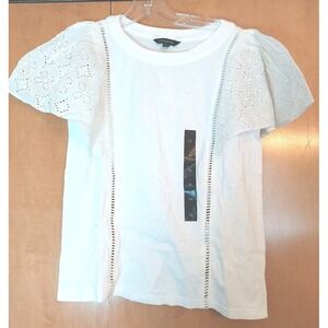 NEW! Banana Republic Ladder Lace Blouse White Eyelet Top Size‎ XS